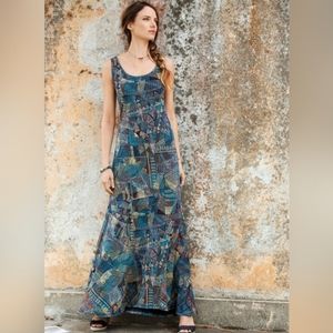 Peruvian Connection Dreamtime Mosaic Maxi Dress M